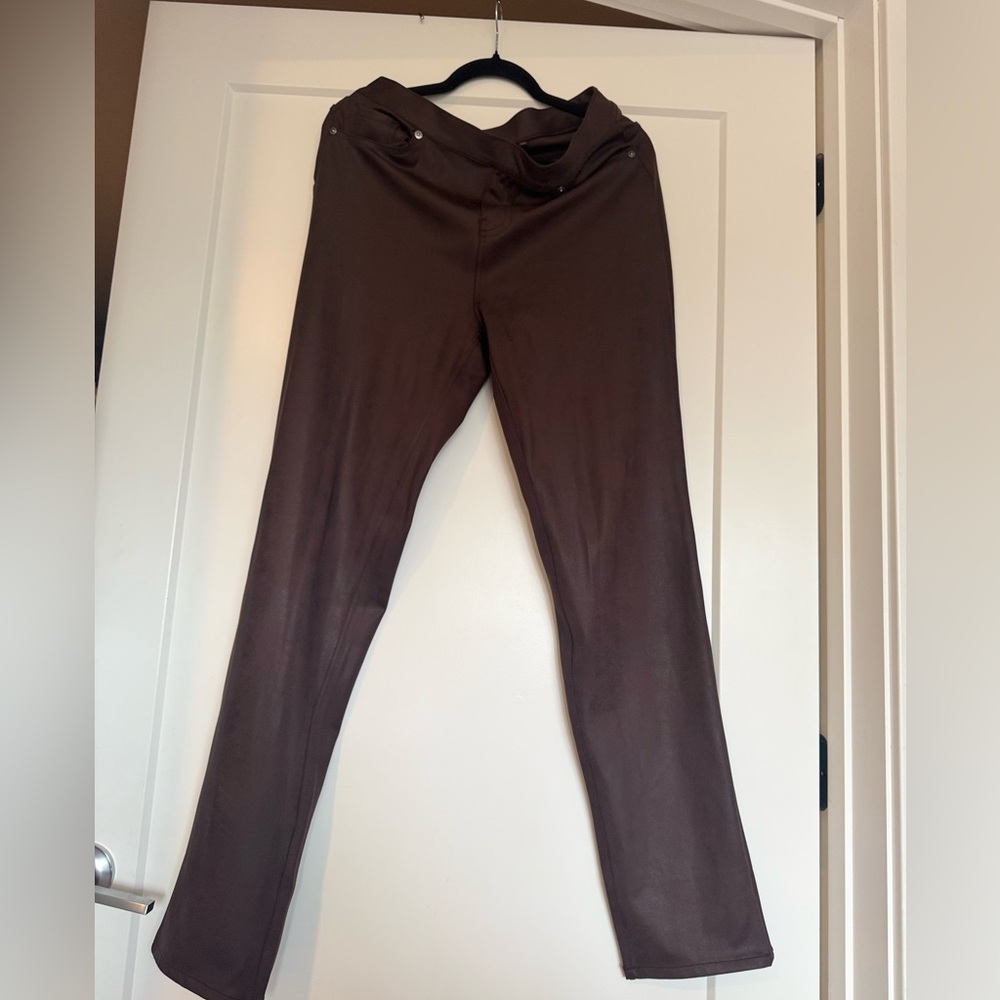 DG2 by Diane Gilman Women's Brown Coated Pants